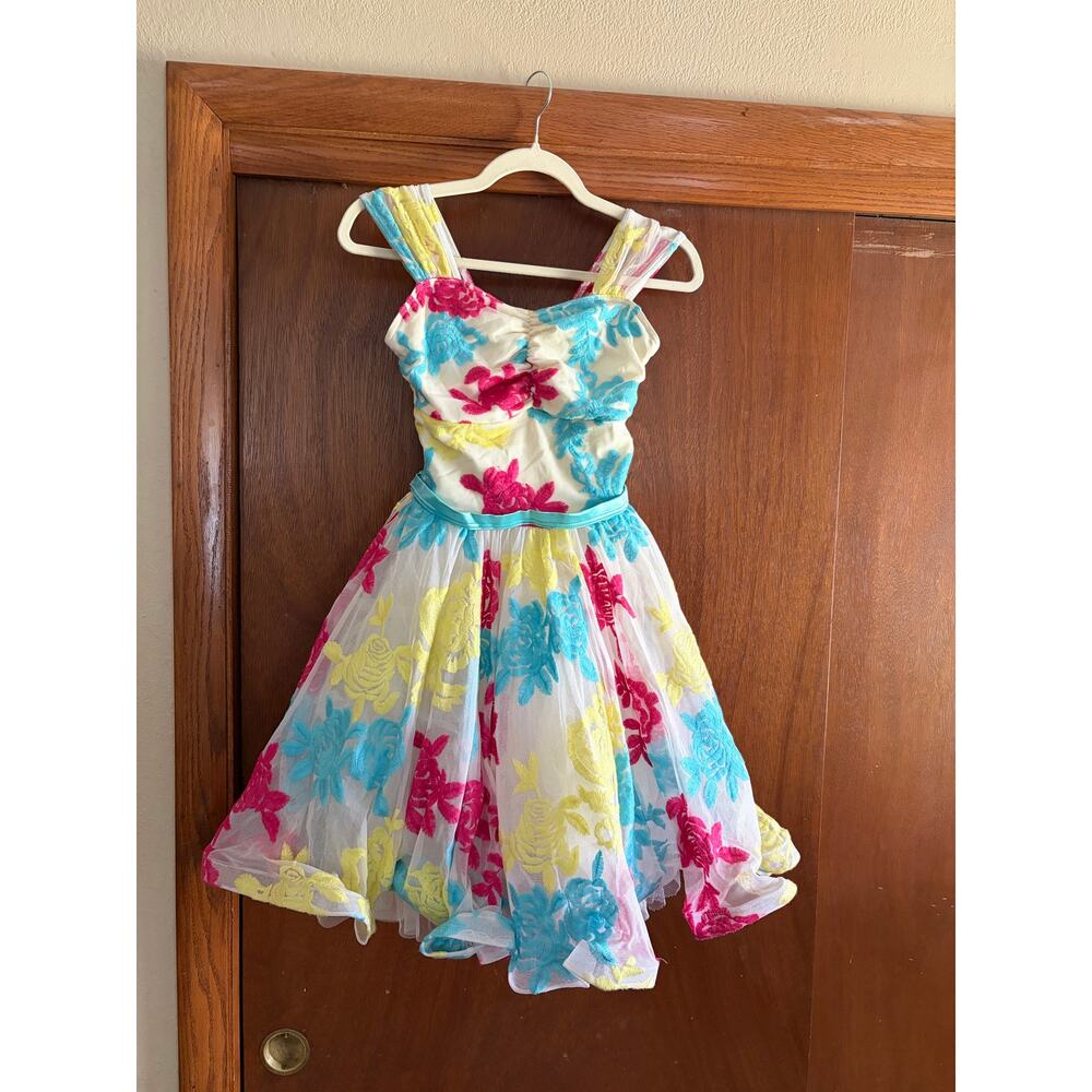 Weissman Floral Tulle Dance Costume Dress SA Bright Multicolor Dress Small Adult